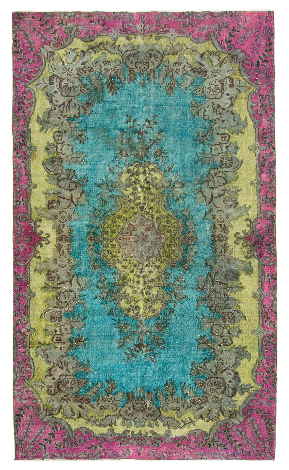 5x9 Turquoise Over Dyed Rug - 22369
