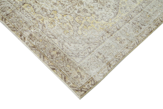5x9 Beige Turkish Vintage Area Rug - 22397
