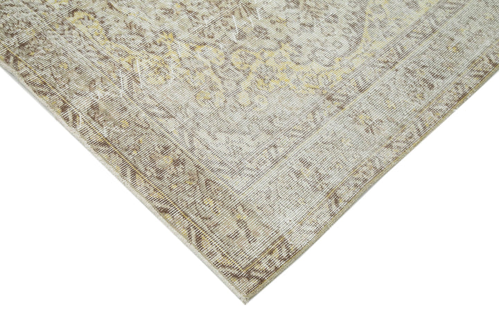 5x9 Beige Turkish Vintage Area Rug - 22397