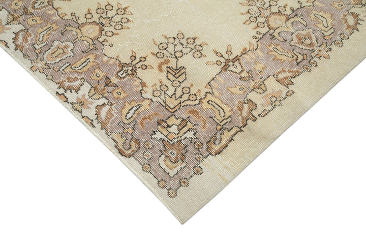 6x10 Beige Turkish Vintage Area Rug - 22421