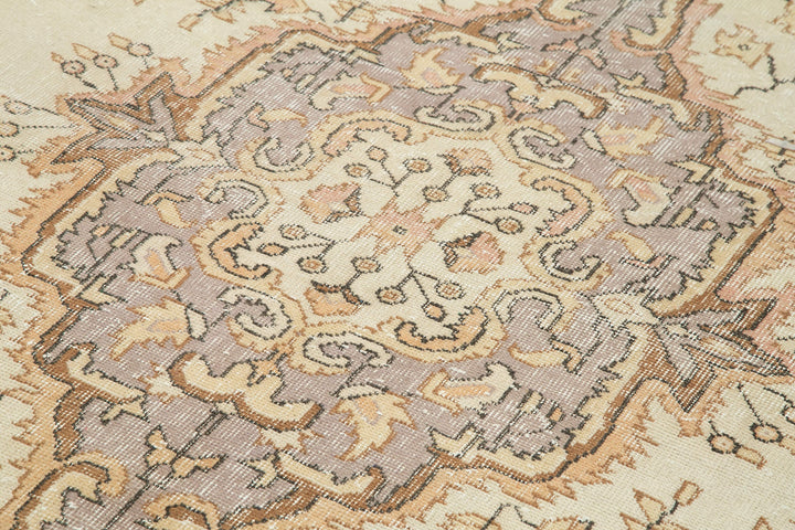 6x10 Beige Turkish Vintage Area Rug - 22421