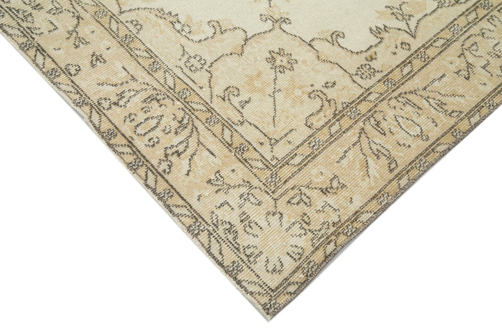 6x10 Beige Turkish Vintage Area Rug - 22475