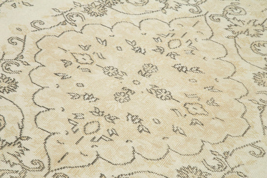 6x10 Beige Turkish Vintage Area Rug - 22475