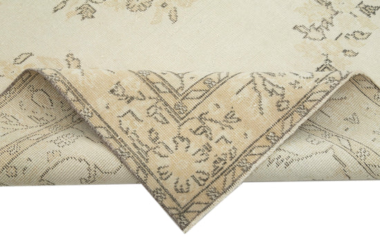 6x10 Beige Turkish Vintage Area Rug - 22475