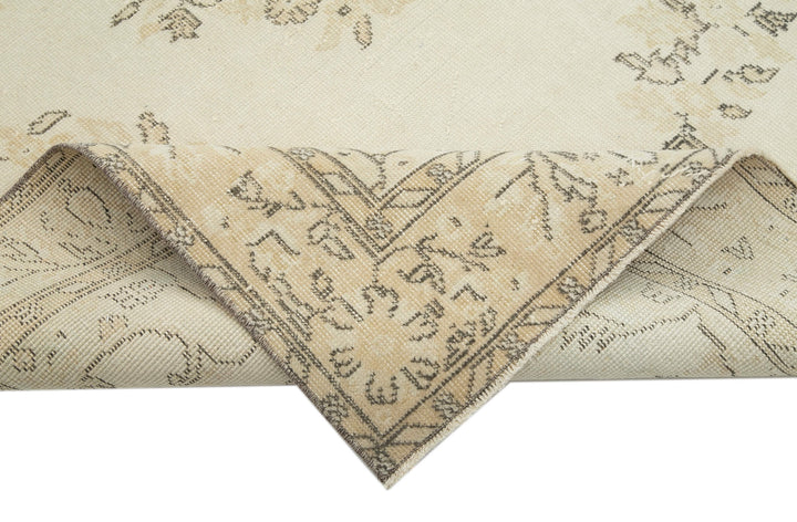 6x10 Beige Turkish Vintage Area Rug - 22475