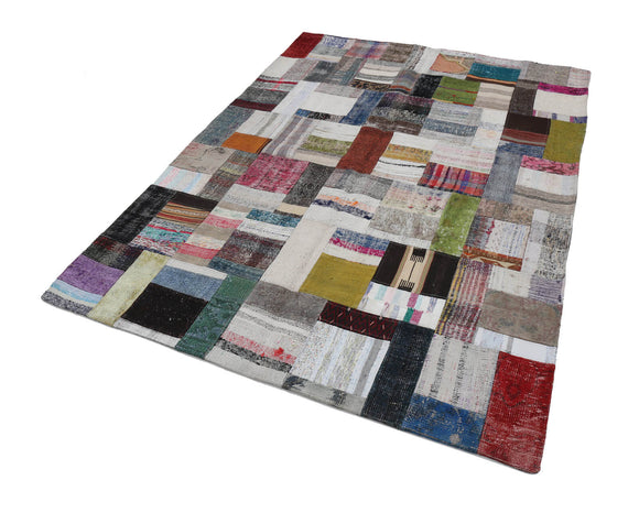 6x8 Multicolor Kilim Patchwork Rug - 22489