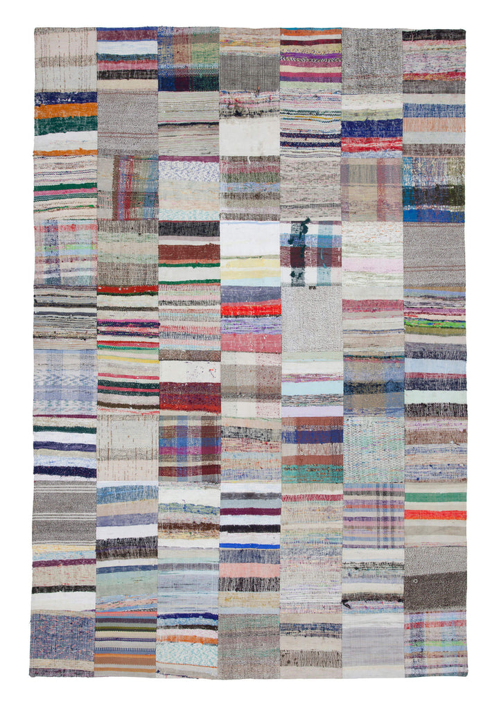 7x10 Multicolor Kilim Patchwork Rug - 22495