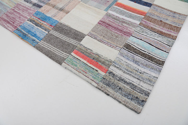 7x10 Beige Kilim Patchwork Rug - 22496