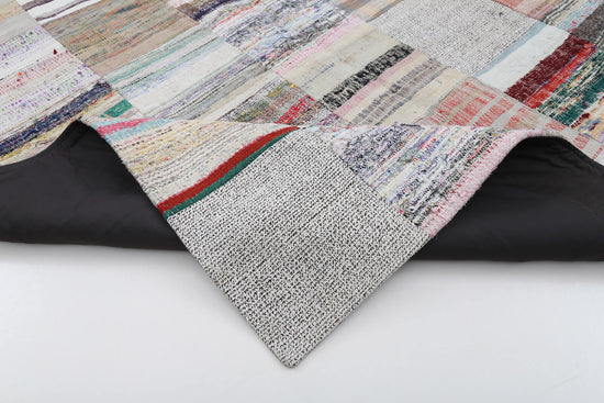 7x10 Beige Kilim Patchwork Rug - 22496