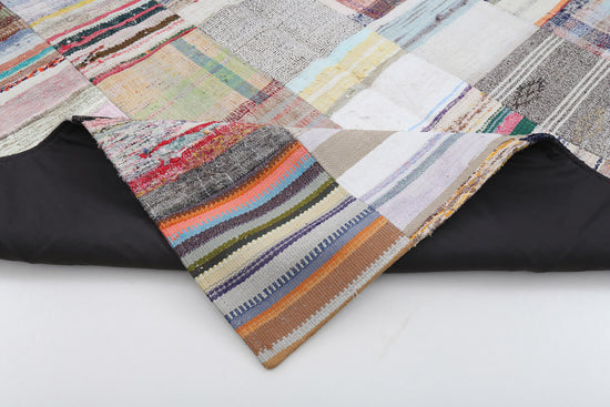 7x10 Beige Kilim Patchwork Rug - 22497