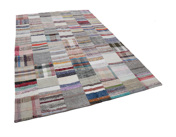 7x10 Beige Kilim Patchwork Rug - 22500