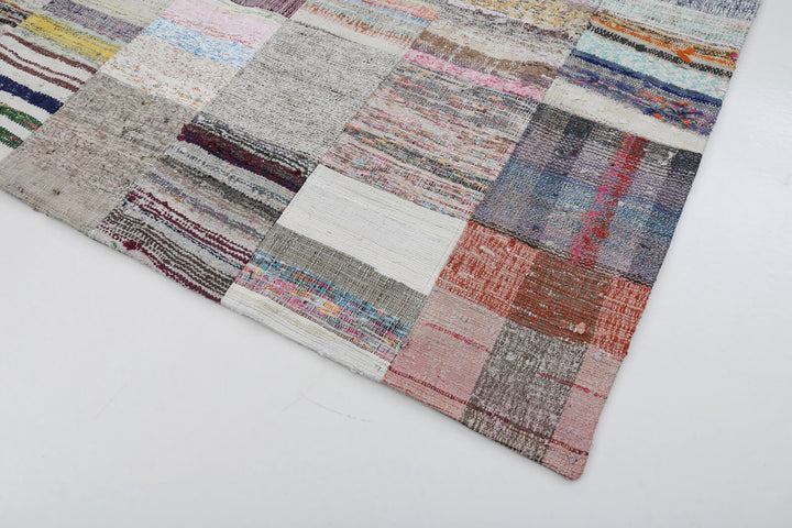 7x10 Beige Kilim Patchwork Rug - 22500
