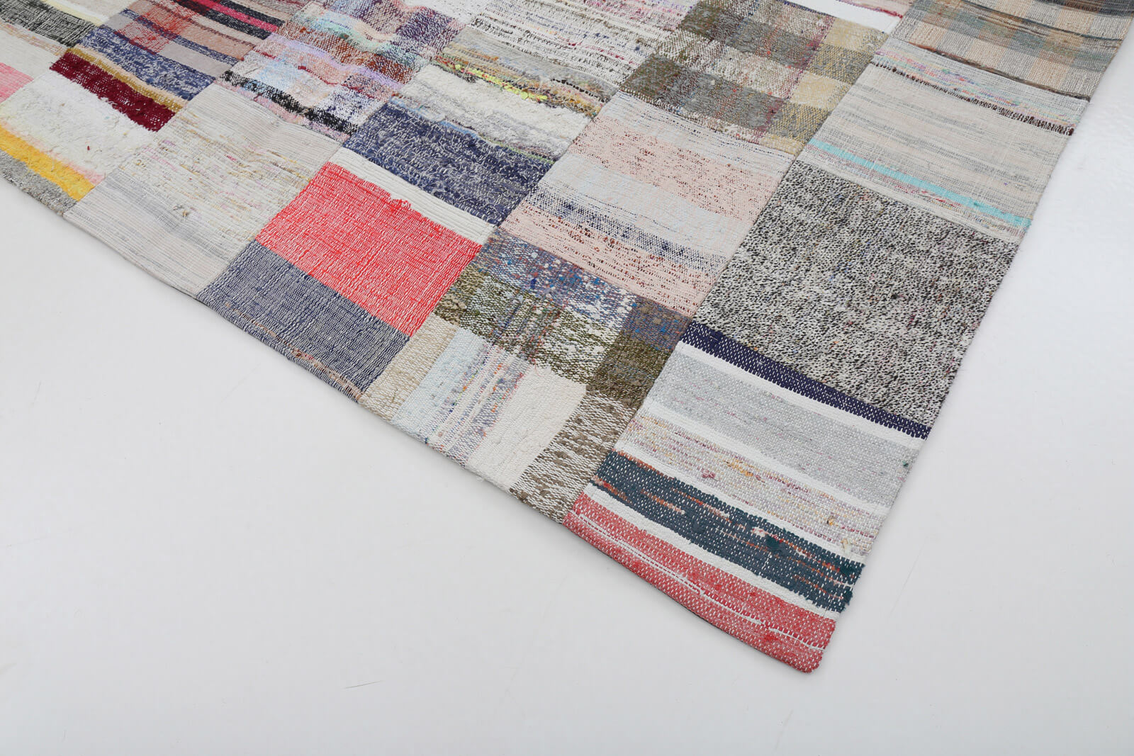 7x10 Beige Kilim Patchwork Rug - 22501
