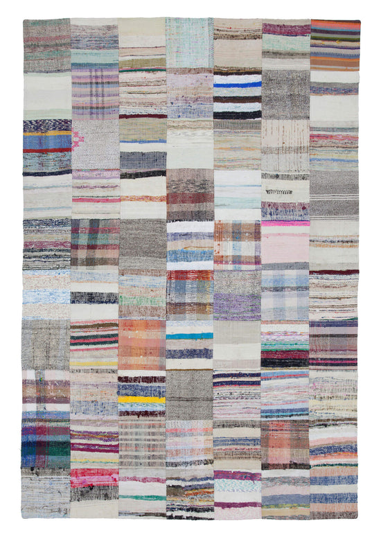 7x10 Multicolor Kilim Patchwork Rug - 22502