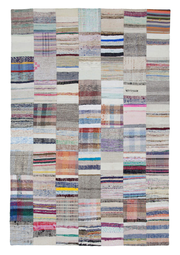 7x10 Multicolor Kilim Patchwork Rug - 22502