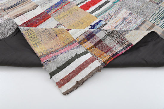 7x10 Beige Kilim Patchwork Rug - 22503