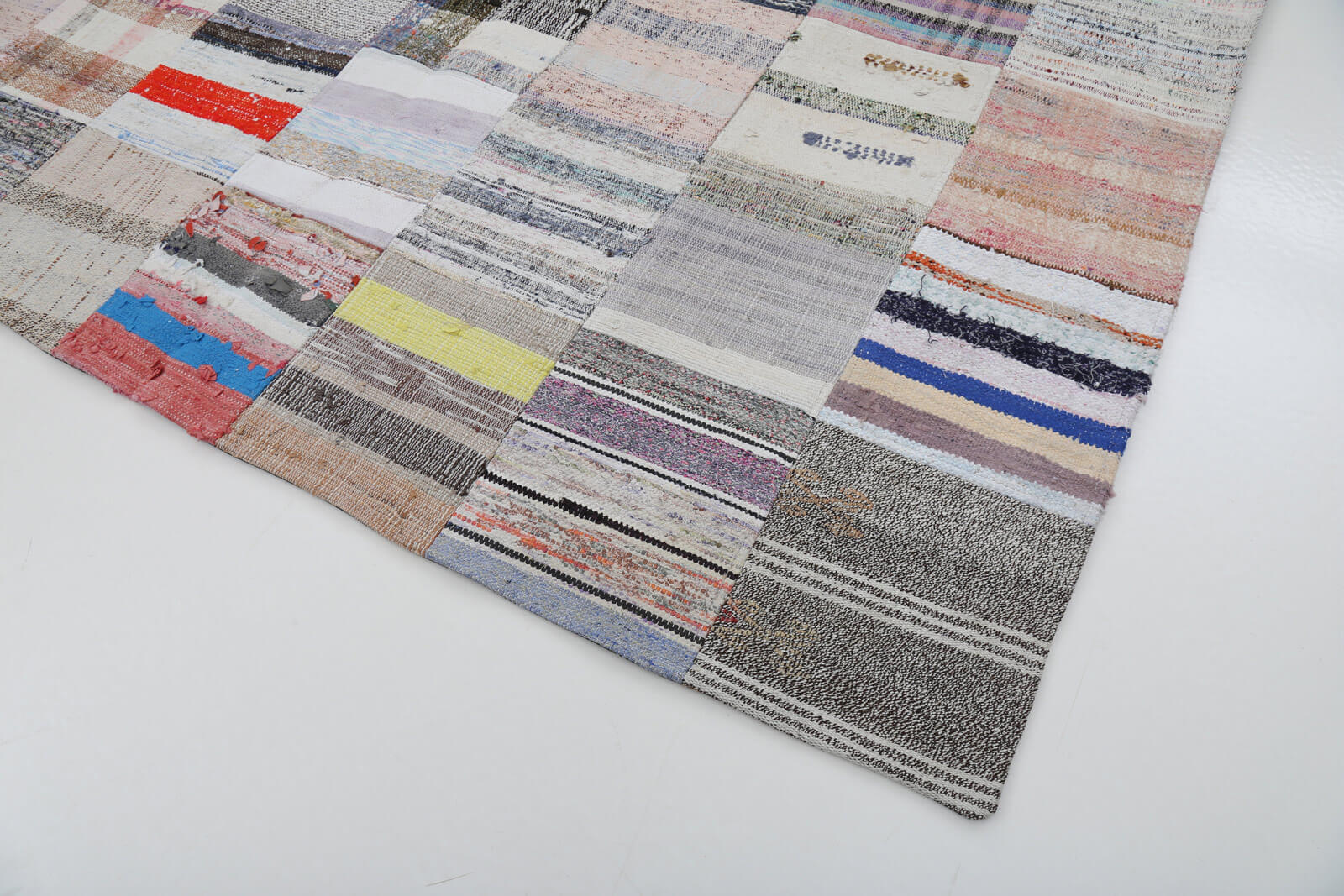 7x10 Beige Kilim Patchwork Rug - 22504