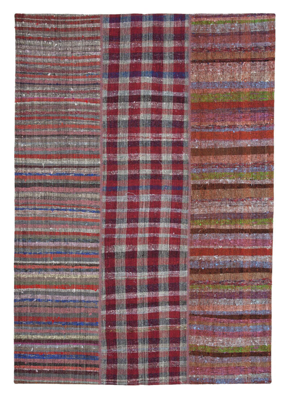 7x10 Multicolor Kilim Patchwork Rug - 22511