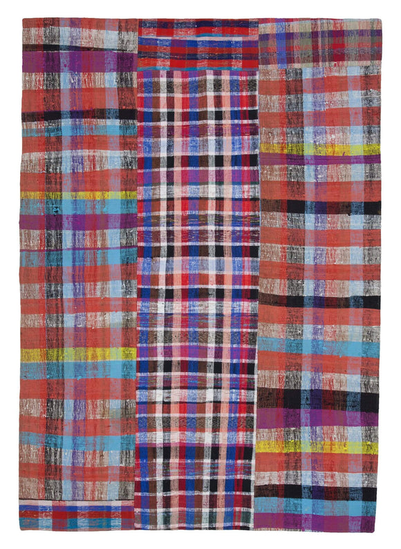 7x10 Multicolor Kilim Patchwork Rug - 22512