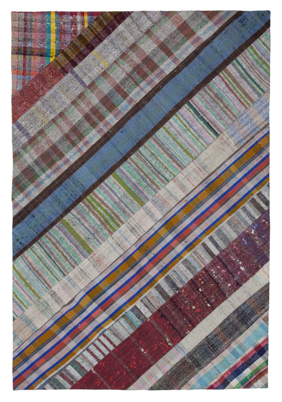 7x10 Multicolor Kilim Patchwork Rug - 22515