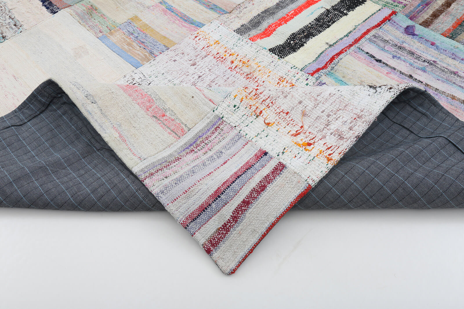 7x10 Beige Kilim Patchwork Rug - 22516