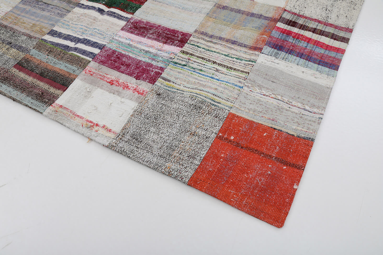 7x10 Beige Kilim Patchwork Rug - 22517