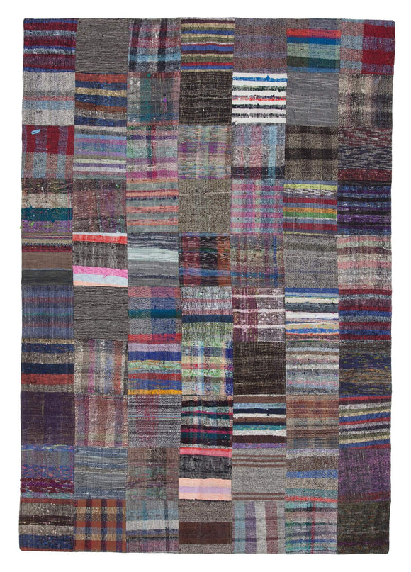 7x10 Multicolor Kilim Patchwork Rug - 22518