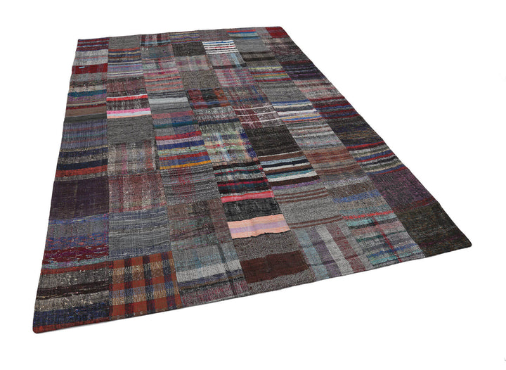 7x10 Multicolor Kilim Patchwork Rug - 22518