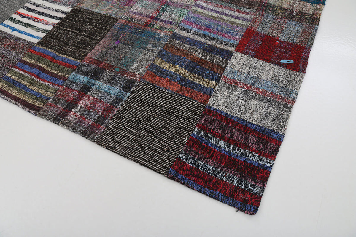 7x10 Multicolor Kilim Patchwork Rug - 22518