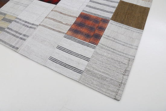 6x8 Beige Kilim Patchwork Rug - 22524