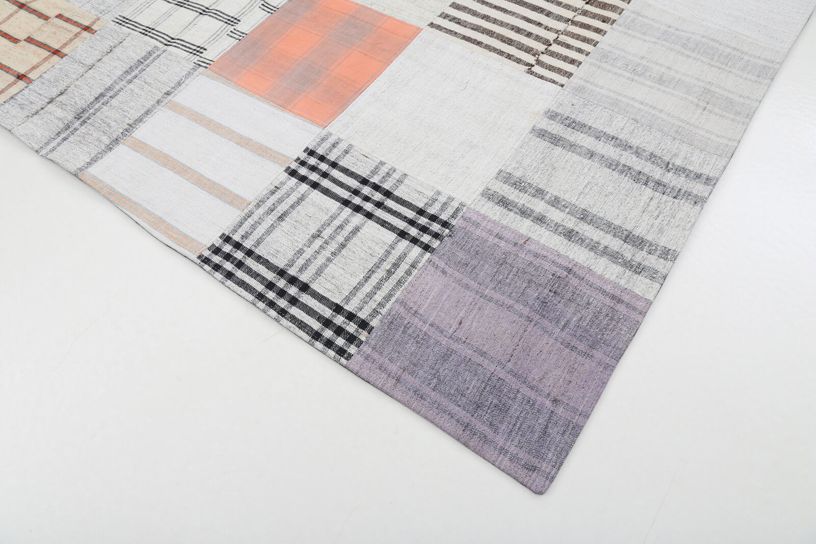 7x10 Beige Kilim Patchwork Rug - 22526