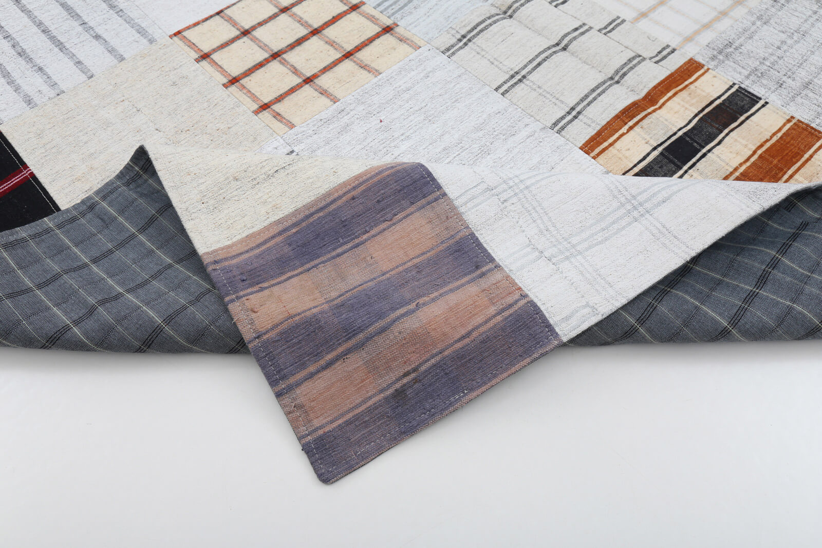 7x10 Beige Kilim Patchwork Rug - 22526