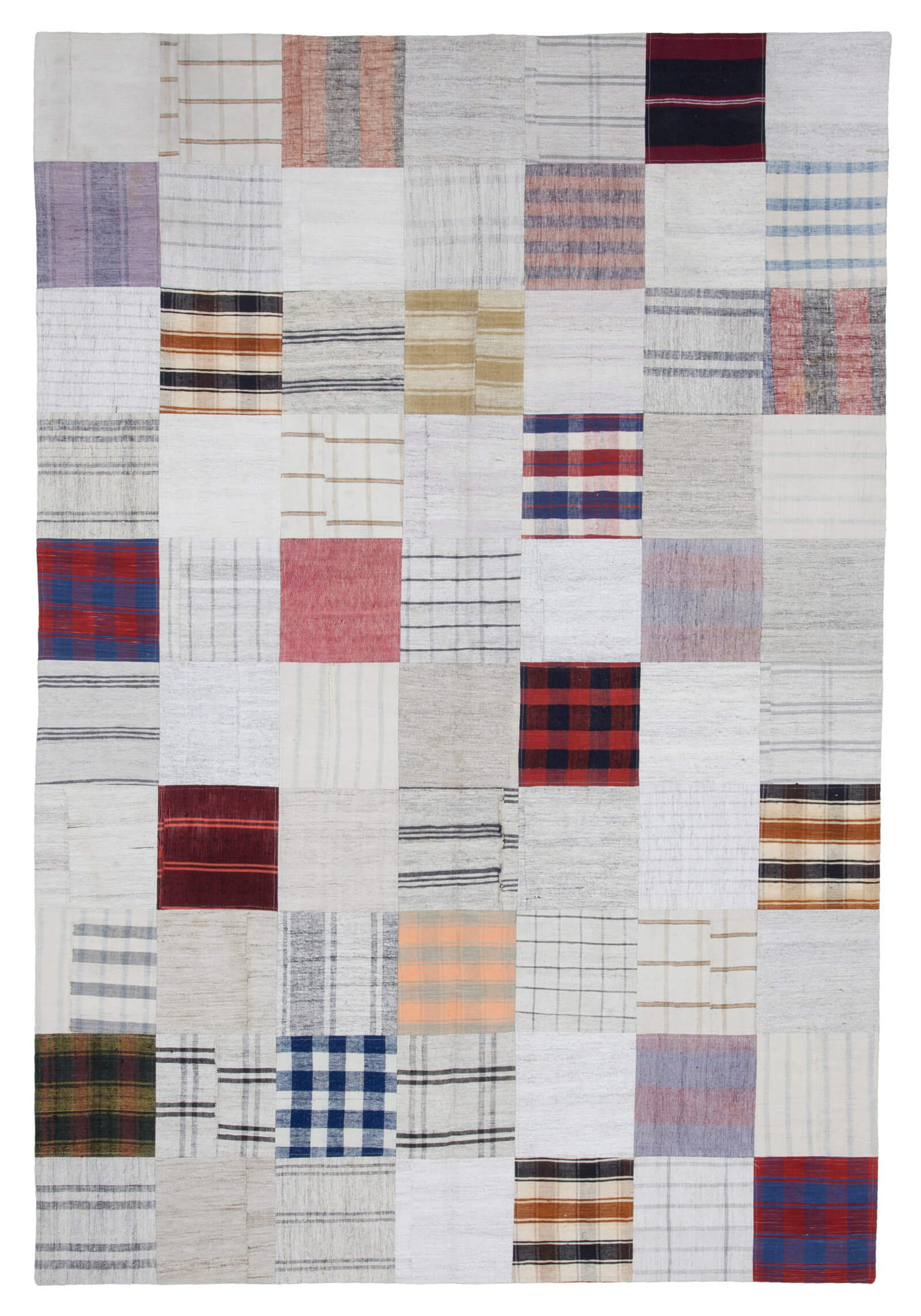 7x10 Beige Kilim Patchwork Rug - 22528