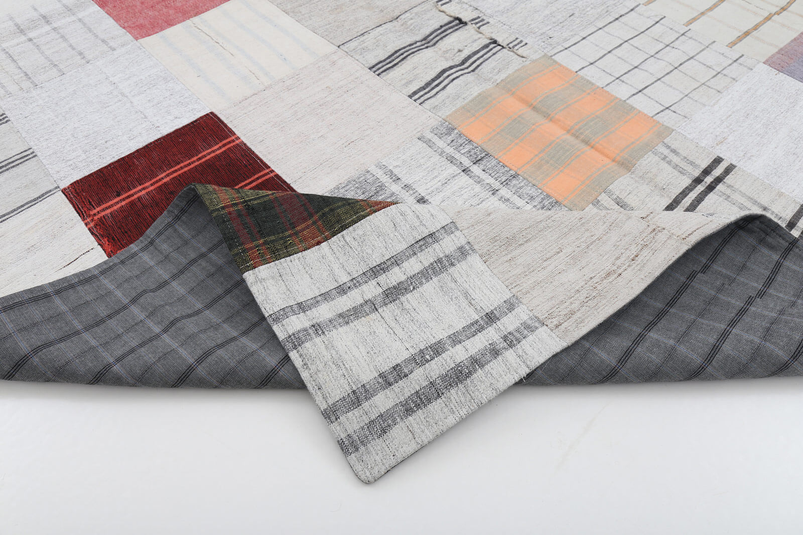 7x10 Beige Kilim Patchwork Rug - 22528