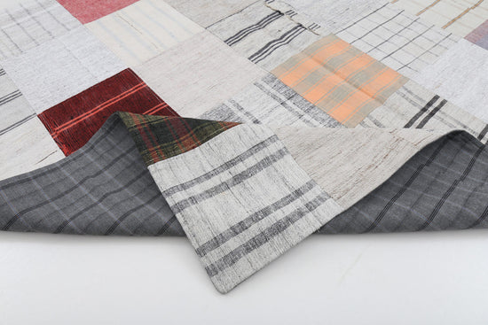 7x10 Beige Kilim Patchwork Rug - 22528