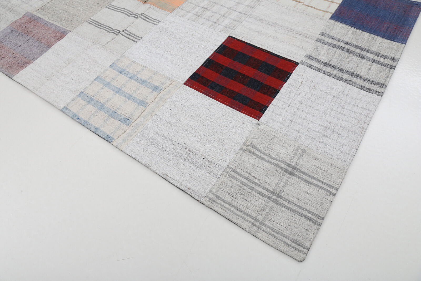 7x10 Beige Kilim Patchwork Rug - 22529