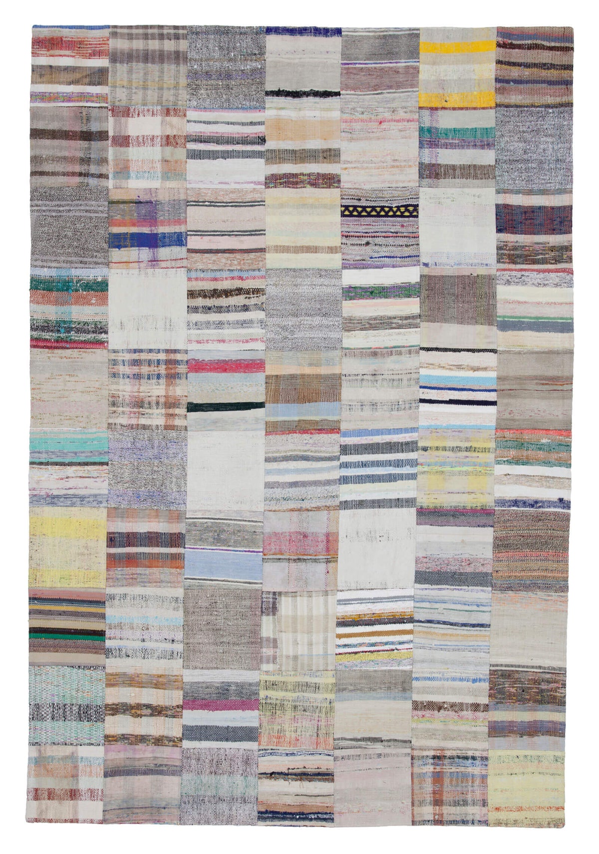 7x10 Beige Kilim Patchwork Rug - 22532