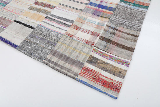 7x10 Beige Kilim Patchwork Rug - 22532