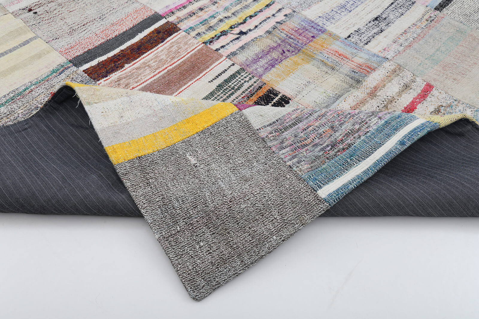 7x10 Beige Kilim Patchwork Rug - 22534
