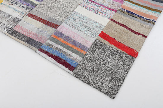 7x10 Beige Kilim Patchwork Rug - 22535