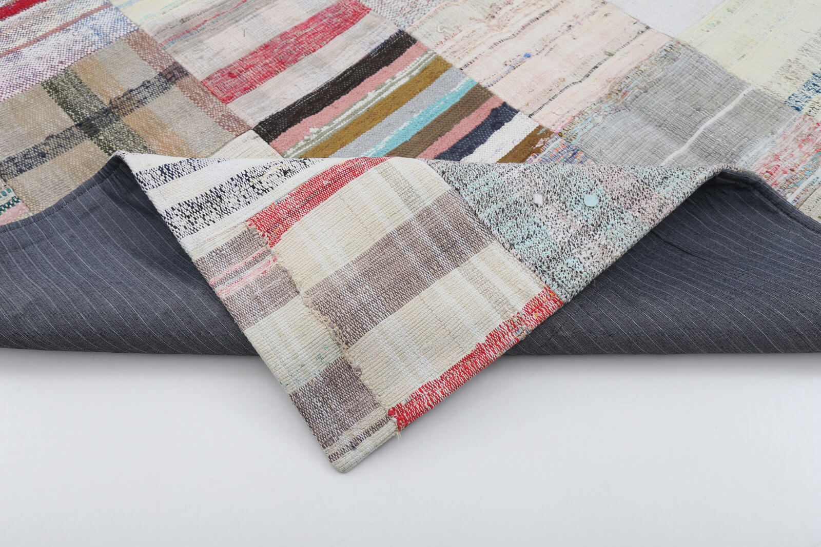 7x10 Beige Kilim Patchwork Rug - 22535