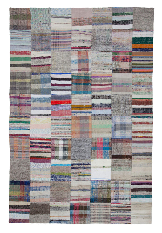 7x10 Multicolor Kilim Patchwork Rug - 22537