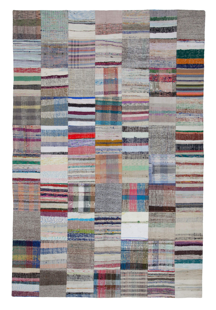 7x10 Multicolor Kilim Patchwork Rug - 22537