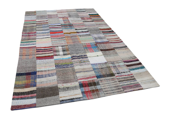 7x10 Multicolor Kilim Patchwork Rug - 22537