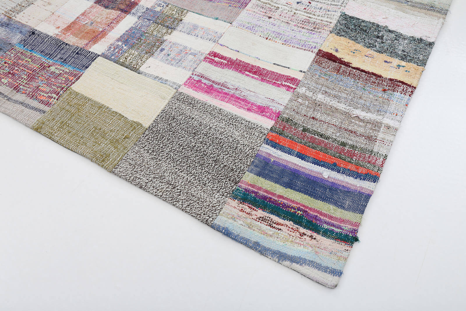 7x10 Beige Kilim Patchwork Rug - 22538