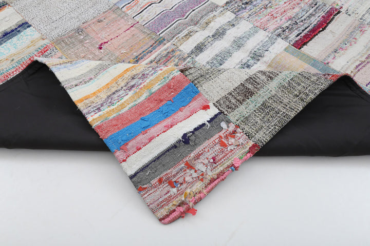 7x10 Beige Kilim Patchwork Rug - 22538