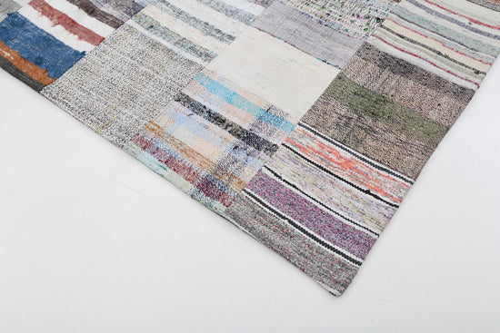 7x10 Beige Kilim Patchwork Rug - 22540