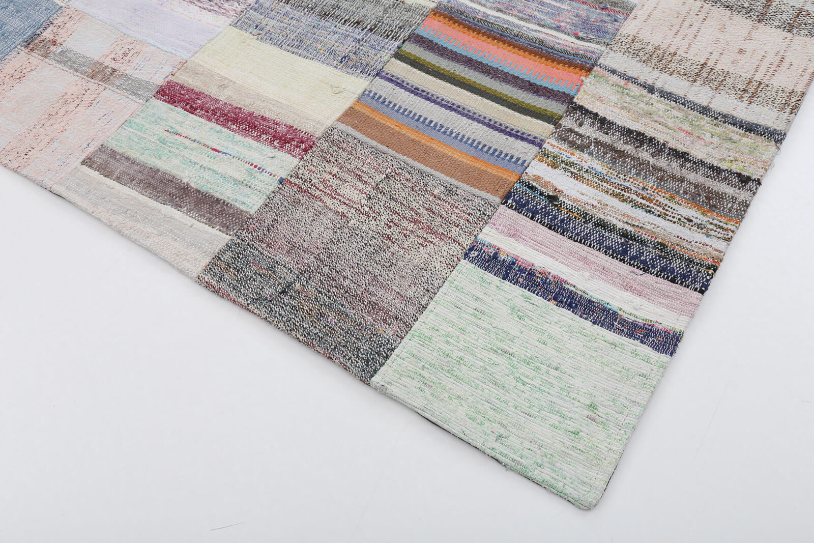 7x10 Beige Kilim Patchwork Rug - 22541
