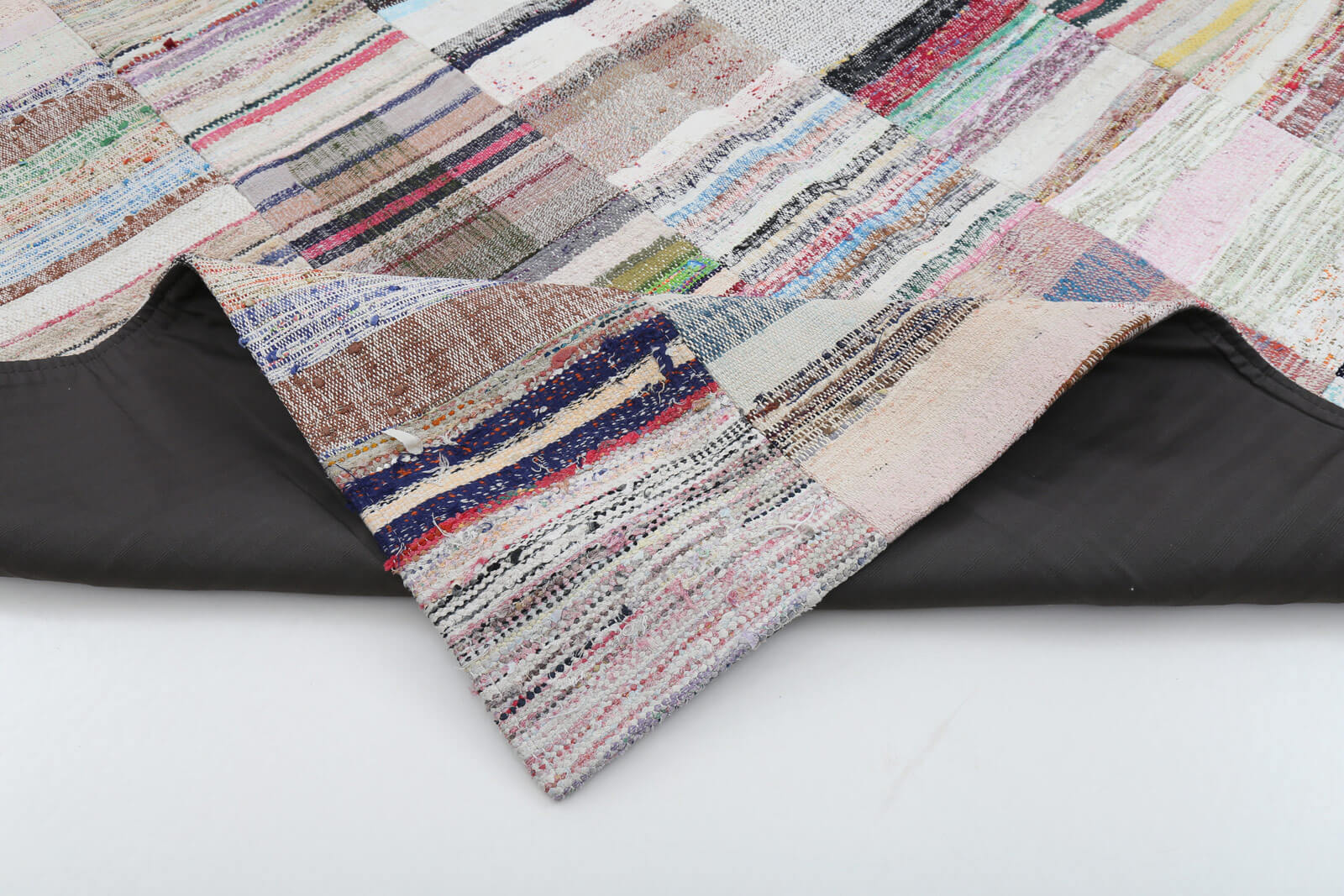 7x10 Beige Kilim Patchwork Rug - 22541