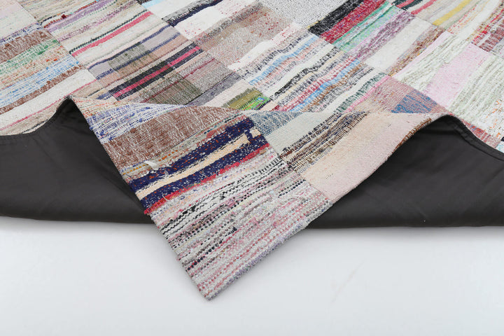 7x10 Beige Kilim Patchwork Rug - 22541